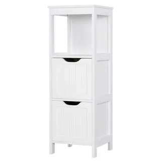 Yaheetech Badschrank Badkommode 30 x 89 cm Weiß