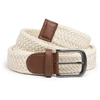 Amaci&Sons Flechtgürtel OAKS Flechtgürtel Herren geflochtener Gürtel weiß W32 (110cm)