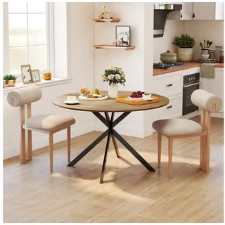 Homcom Runder Esstisch Ø 120 cm Eiche braun