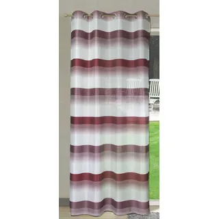 EXPERIENCE Gardine Ösenschal, Deko, Querstreifen, BxH 140x245cm, 2421-03, Ösen, halbtransparent rot|weiß