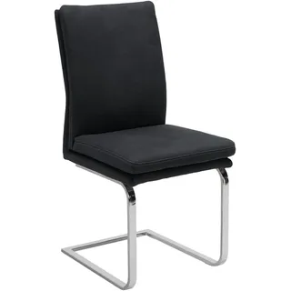 Novel Schwingstuhl, Schwarz, Chrom, Metall, Textil, Uni, U-Form, 47x100x64 cm, Lederauswahl, Stoffauswahl, Esszimmer, Stühle, Esszimmerstühle, Schwingstühle