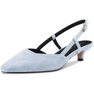 NobleOnly Damen Kitten Absatz Heel Eckige Zehenkappe Slingback Pumps Büroschuhe Lässig Abschlussball Dress Schuhe 3 cm Heels Hellblau 40 EU - 40 EU