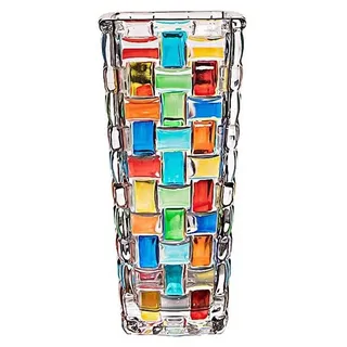 Omgoods – Handbemalte, farbige, gewebte Glasvase, 19,5 cm - Bunt