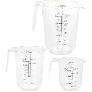 Spetebo - Messbecher Set 3-teilig Aus Kunststoff - 250 Ml, 500 Ml, 1000 Ml - Messkanne