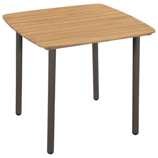 Gartentisch Garten-Esstisch Tisch für 4-6 Personen Akazienholz Massiv und Stahl 80x80x72cm