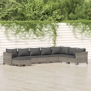 vidaXL Garten-Lounge-Set 8-tlg. grau