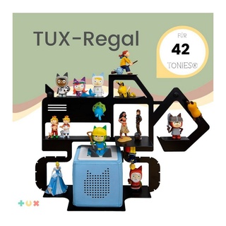 TUX Wandregal TUX-Regal passend für Toniebox und über 40 Tonies "Bagger", Komplett-Set 1-tlg., Made in Germany schwarz