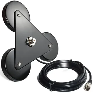 HYS CB Antenne Magnethalterung, Funkgeräte Antenne Magnetbasis | 5 m RG58-Kabel, PL259-Stecker im Lieferumfang enthalten