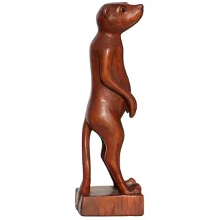 Wogeka Tierfigur Erdmännchen Holz-Figur Tier Afrika Safari Dekoration