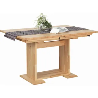 Livetastic Esstisch, Buche, Holz, Kernbuche, massiv, rechteckig, Wange, U-Form, 90x75x130 cm, ausziehbar, Esszimmer, Tische, Esstische, Esstische ausziehbar