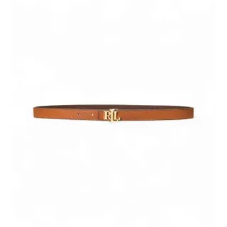 Lauren Ralph Lauren für Damen. 412912038002 Beidseitig tragbarer Ledergürtel mit braunem Logo (M), Lässig