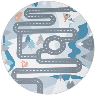 TT Home, Spielteppich + Spielmatte, Kinderzimmerteppich Teppich Junge Mädchen Kinderteppich Baby Rutschfest Strasse (160 cm)