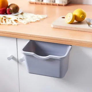 95sCloud Küchen-Abfalleimer zum Einhängen Auffangschale für Küchenabfälle Abfallbehälter, Auffangschale Mülleimer Schranktür Hängen Mülleimer Küchenschrank Tür Mülltonne Halter (Grau)