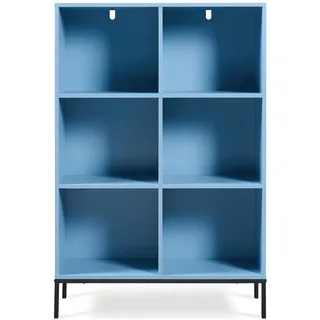 [en.casa] Bücherregal Colwyn 120 x 80 x 30 cm Blau