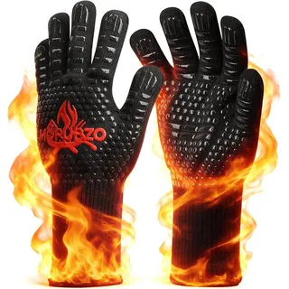 Grillhandschuhe 800 Grad Feuerfest Silikon Schutz Handschuhe