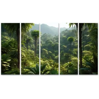 islandburner Bild auf Leinwand Wildes Dschungel Panorama Tiefer Wald Palmen Tropische Pflanzen KI La Bilder Wandbilder Poster JAXJ-5P