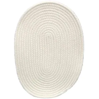 Blausky 1 Stück Oval Platzsets,Baumwolle Tischmatten,Geflochten Platzdeckchen,Tischuntersetzer Ovales,rutschfest Abgrifffeste Tischsets,Hitzebeständig für Esszimmer,Küche,Beige,30 x 40 cm