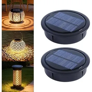 Youning Solarleuchten Ersatzteile Solarleuchten Ersatz Top mit LED Solar Ersatzdeckel 10,5 cm Wasserdicht Solar Ersatzdeckel Solarpanel Ersatzteil für Solarlaterne, Garten Solarlampen (2PCS)