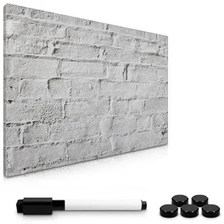 Navaris Magnettafel Magnetpinnwand Memoboard zum Beschriften - 60x40 cm Notiztafel div. Designs - Tafel abwaschbar mit Halterung Magneten Stift