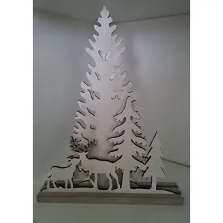 Weihnachtsdeko Baum Rehe Xmas Wald Holz