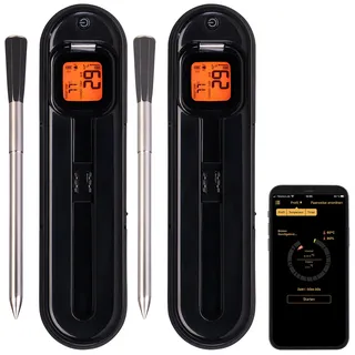 2er-Set kabellose smarte Fleisch-, Braten- & Grill-Thermometer,BT5,App