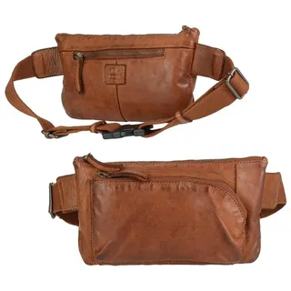 Bear Design Bauchtasche "Noelle" Leder Cow Lavato 27x15cm, Hüfttasche, Gürteltasche, für Damen und Herren, cognac braun