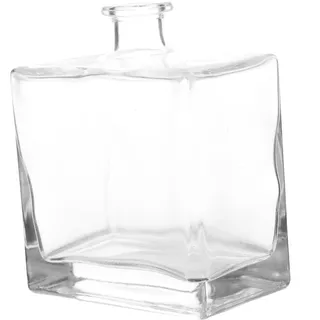 Angoily Eckige Glasvase Flach Transparent Aromatherapie Diffuser Duftflasche Vielseitig als Blumenvase und Wohnaccessoire für Stilvolle Raumdekoration