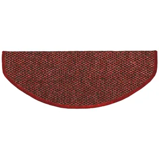 etm Original Stufenmatten Treppen-Teppich 1 Stück - 20 Farben und 20 Modelle zur Auswahl - 65x23,5 cm - halbrund, Rot, 1 Stück Kalkuta