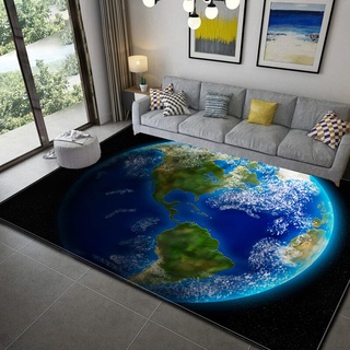3D Galaxie Sternenhimmel Serie Wohnzimmer Teppich Cartoon Kind Spielteppich Weltraum Universum Planet Erde Matte Teenager Junge Mädchen Zimmer rutschfeste Flanell Teppiche (Blau,160x200 cm)