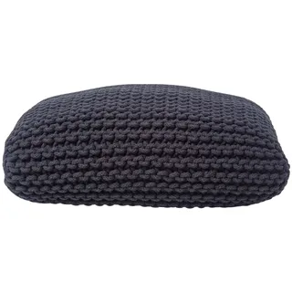 STRICK-POUF schwarz, Bodenkissen 70/70/20 cm
