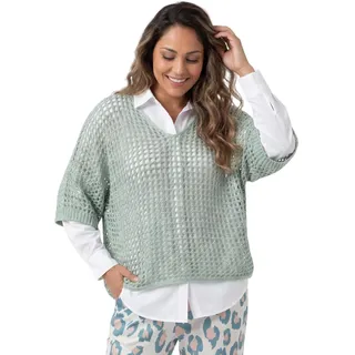 Häkel Shirt Damen Sommer Oberteil Lochstrick Oversize Pullover perfekt für Frühjahr und Sommer - 40-42