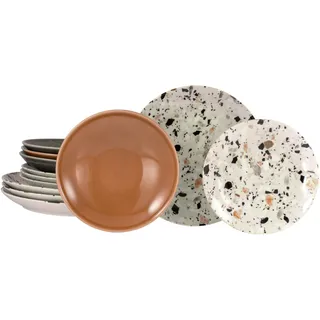 CreaTable Terrazzo Mix Tellerset 12 Stk.