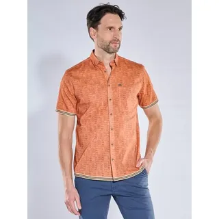 engbers Herren Baumwoll-Hemd mit Kontrastdetails Orange regular uni Button Under - M