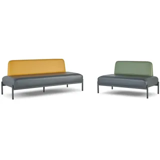aea Couch Kunstleder 2-Sitzer Schwarz/Grün/Gelb