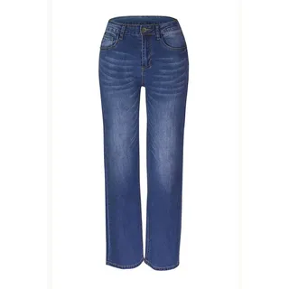 AFAZ New Trading UG Loose-fit-Jeans Lockere, hochelastische Jeans mit weitem Bein für Damen im Sommer M