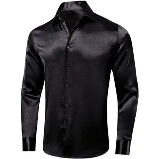 Seidenhemden Für Herren, Langärmliges, Festes Anzughemd, Lässig, Formell, Für Hochzeit, Business-Hemd - XXL
