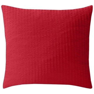 Traumschlaf Seersucker Bettwäsche Set • bügelfreie Sommerbettwäsche einfarbig Uni in tollen Farben mit Reißverschluss Kissenbezug einzeln 80x80 cm rot
