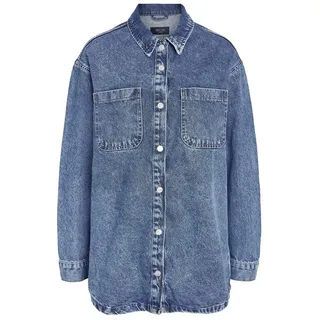 NOISY MAY Damen NMALVA L/S Denim Shacket AZ351MB NOOS Jacke, Blau, S - S