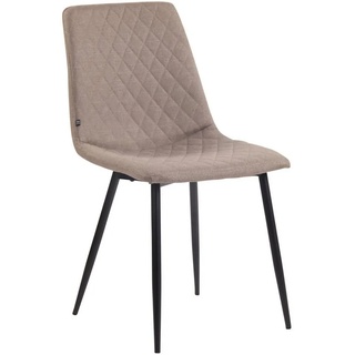 CLP Esszimmerstuhl Polsterstuhl Telde mit Stoffbezug taupe, ohne Armlehne, Küchenstuhl mit Metallgestell beige