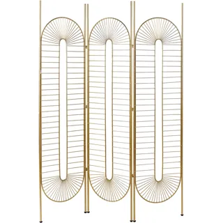 Beliani Raumteiler, 3-teilig Noale 135 cm 170 cm Gold Metall, 135x170x1