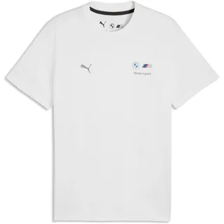 T-Shirt PUMA "BMW M MOTORSPORT Essentials T-Shirt Herren", Herren, Gr. S, weiß, Obermaterial: 100% Baumwolle. Rippe: 80% Baumwolle, 20% Polyester, clean, regular fit, Rundhals, Shirts T-Shirt