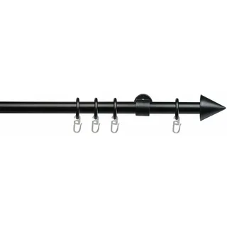 LIEDECO Vorhangstange Kegel 1-läufig Ø 20 mm 120 cm Schwarz