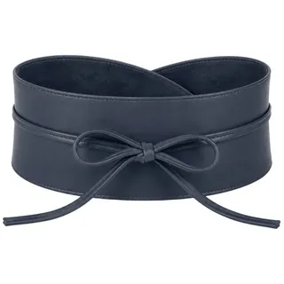Adel Bags Taillengürtel Damen Bindegürtel Echtleder Obi Taillengürtel breit viele Farben Echtleder, Bindegürtel, Obi-Gürtel, weiche Velours-Innenseite blau