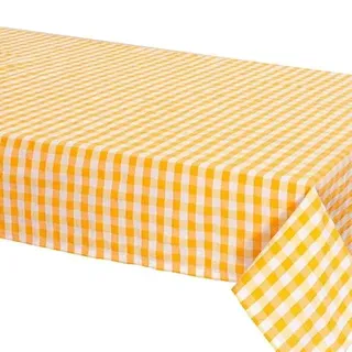 SaRani Tischdecke aus Baumwolle, kariert, bunt, für Küche (4-Sitzer, gelb)