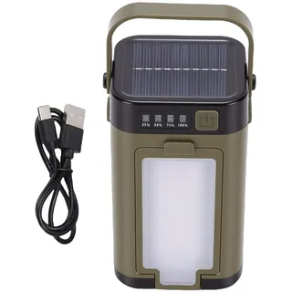 Brrnoo Solar-Camping-Laterne, Wiederaufladbare LED-Campingleuchte mit 4-flügeliger, Faltbarer 2000-mAh-Powerbank und Wasserdicht, für Wandern, Rucksackreisen, Outdoor-Abenteuer