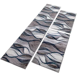 Bettumrandung OTTO HOME "Tritom" Gr. 14, blau, H:9mm, Obermaterial: 100% Polypropylen, Bettumrandungen, mit besonders weichem Flor, Kurzflor, modernes Wellen Muster