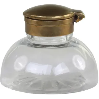 Chic Antique Altfranzösische Mini Vase mit Deckel, H6,5/Ø8 cm, messing