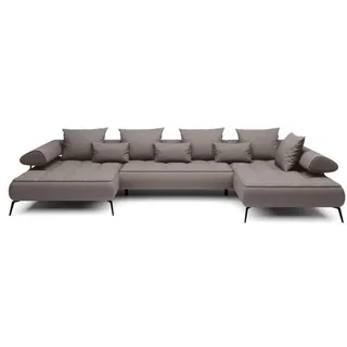 Wohnlandschaft Seledo Stoff Grau Taupe