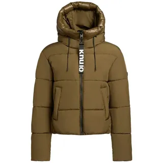 khujo Winterjacke – Kurze stylische Steppjacke mit Kapuze, warm gefüttert grün S
