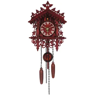 Endingfuny Retro Kuckucksuhr Vintage Kunststoff Wanduhr Wandhalterung Kuckucks Uhr Kuckucksuhren Geschnitzt Wanduhren für Wohnzimmer, Schlafzimmer, Küche, Restaurant, Café, Hotel Dekoration